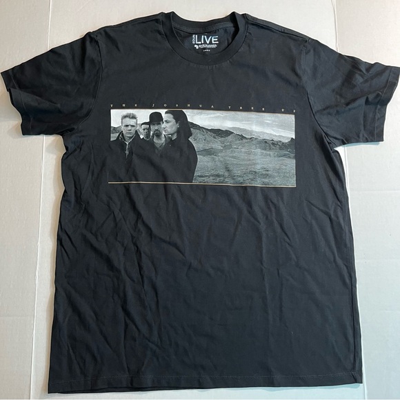 U2 T-Shirt XL Tour 2017 Black 2-Sided Cotton Uganda Joshua Tree 6/20/17 Tagless - Picture 1 of 5